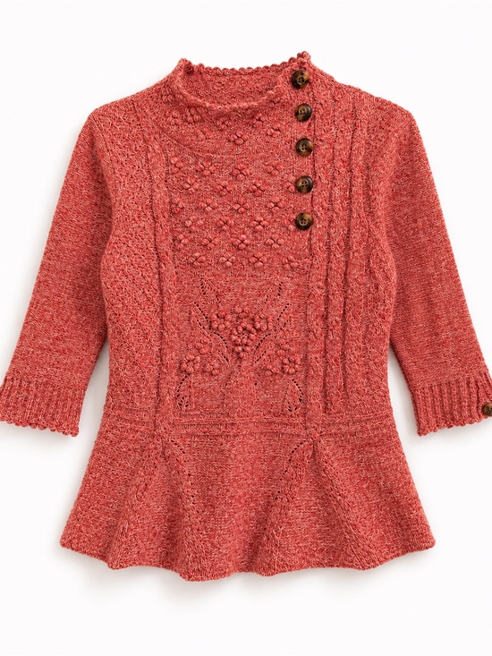 Moth Sweaters - Anthropologie Moth Transverse Placket Wool Blend Peplum Sweater Size S